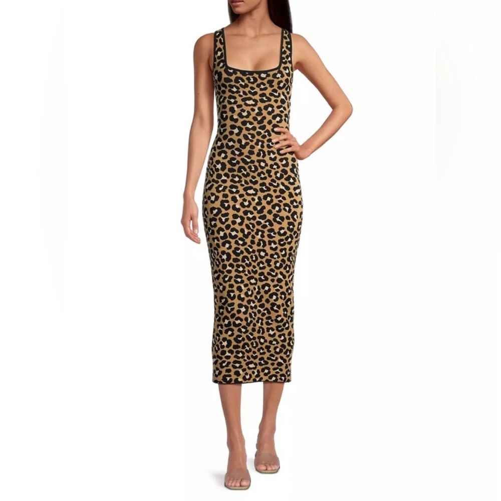 Michael Kors Leopard Jacquard Midi Dress